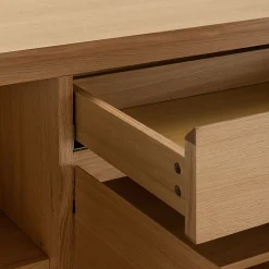 Buffet bas en bois 3 portes 1 tiroir - naturel