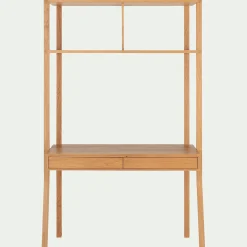 Bureau avec rangements en chêne massif L118xl50xH192cm - bois clair