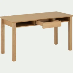 Bureau avec tiroir en bois L140cm - bois clair