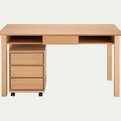 Bureau avec tiroir en bois L140cm - bois clair