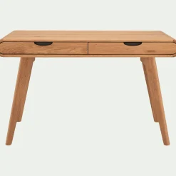 Bureau en bois avec 2 tiroirs L120cm - bois clair