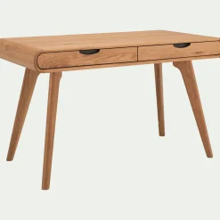 Bureau en bois avec 2 tiroirs L120cm - bois clair