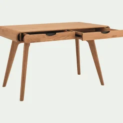 Bureau en bois avec 2 tiroirs L120cm - bois clair