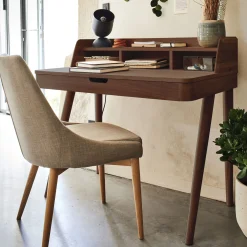 Bureau en chêne teinté avec plateau relevable - bois foncé