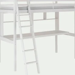 Bureau enfant en pin avec étagère - blanc