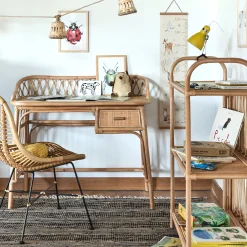 Bureau enfant en rotin - naturel