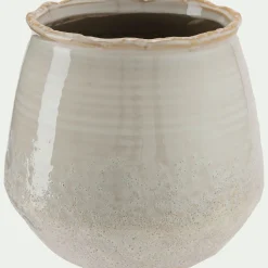 Cache-pot en céramique D14xH12,5cm - beige