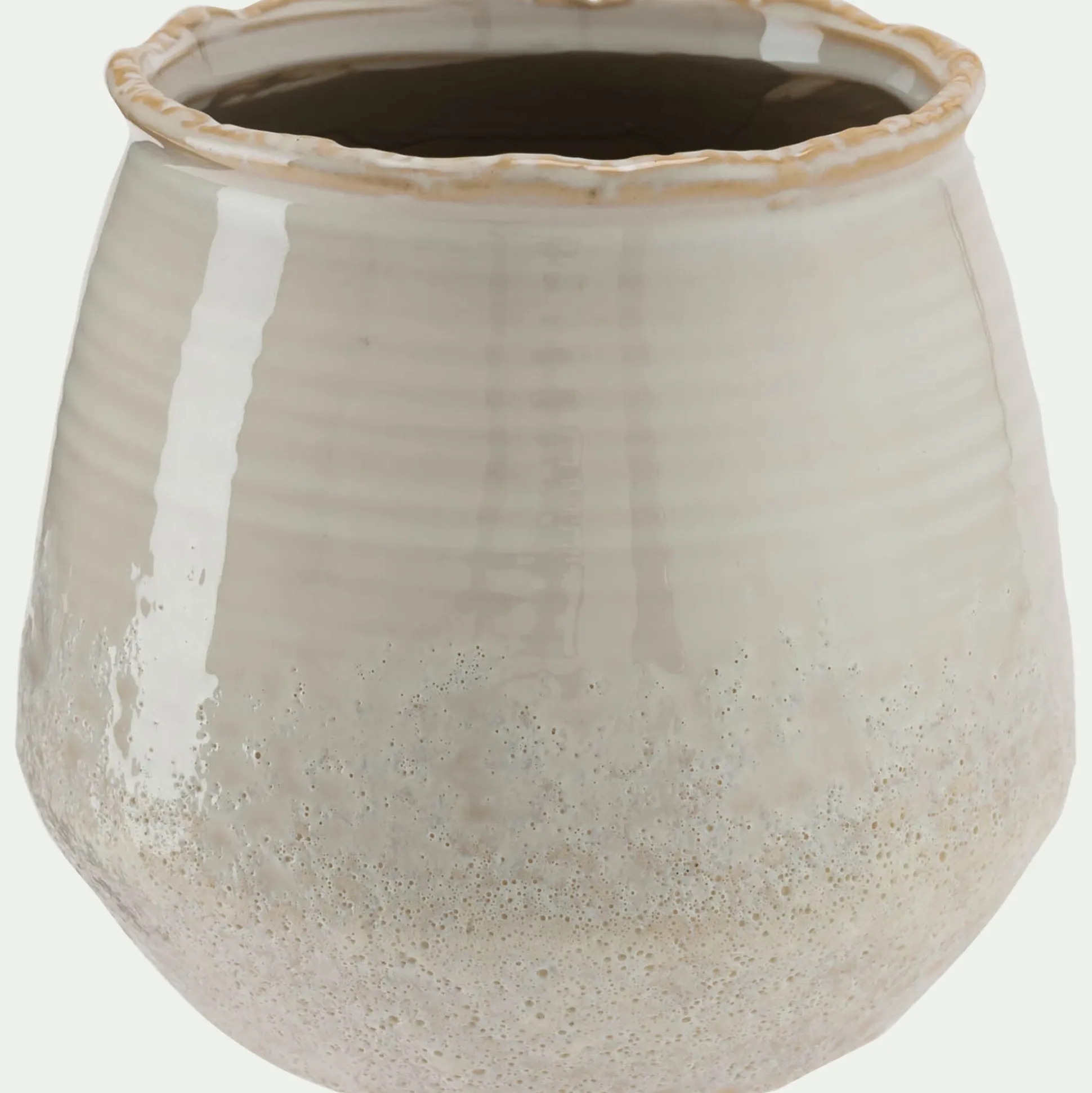 Cache-pot en céramique D14xH12,5cm - beige