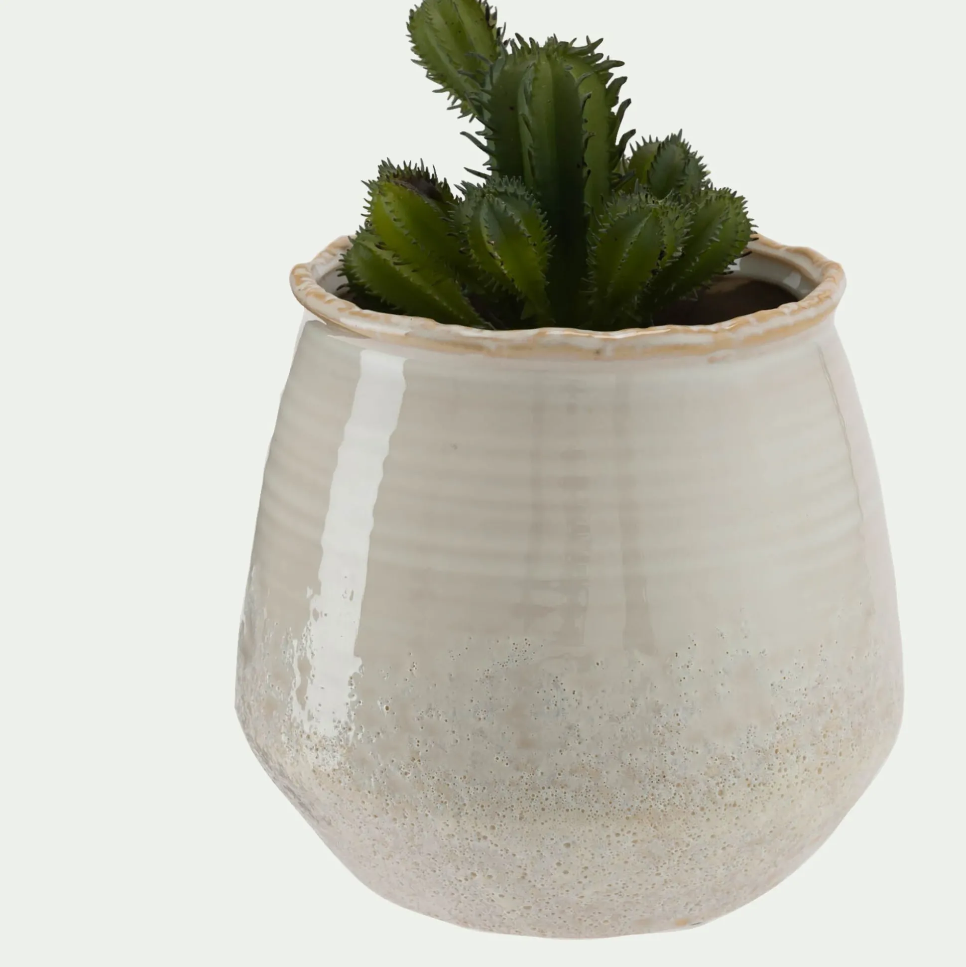 Cache-pot en céramique D14xH12,5cm - beige