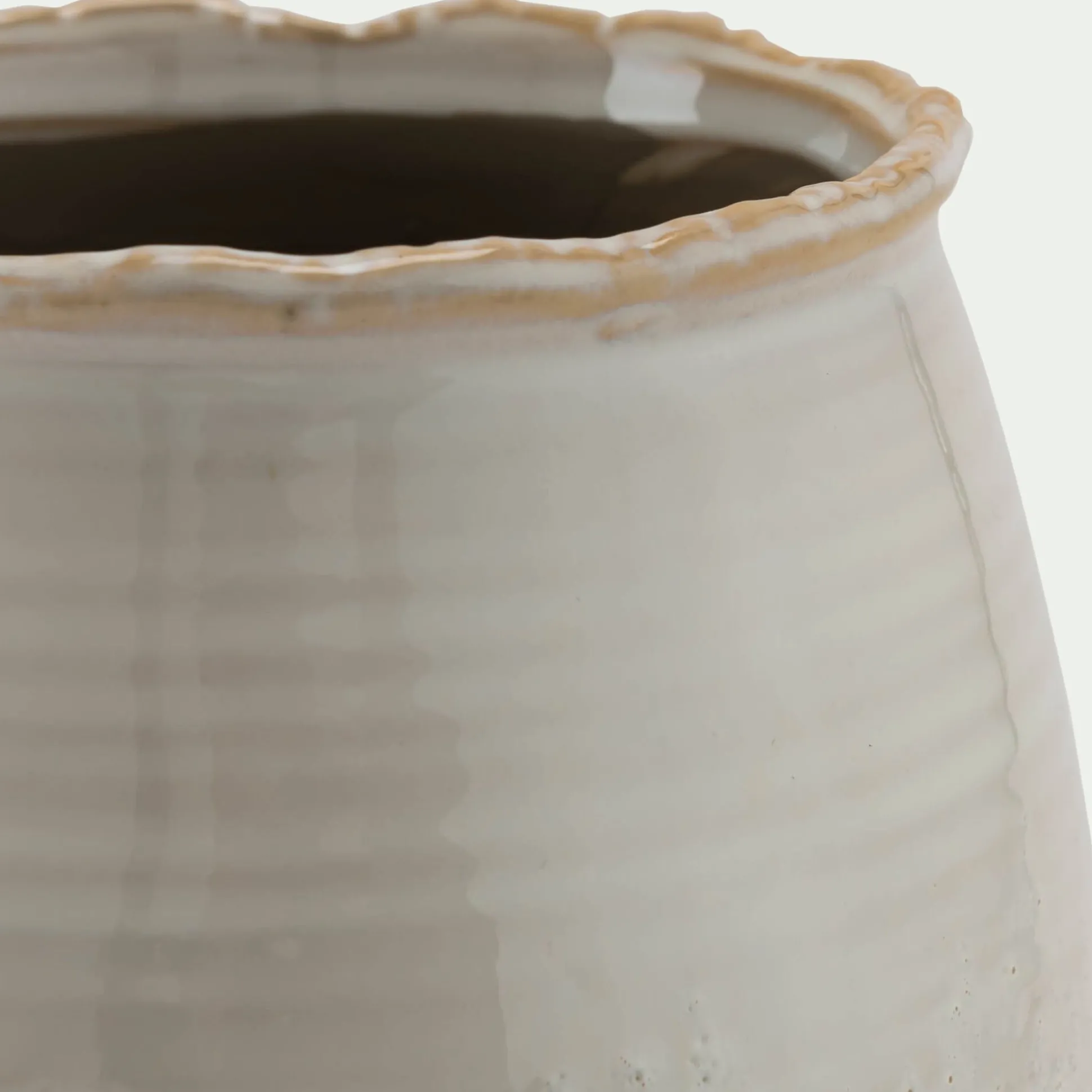 Cache-pot en céramique D14xH12,5cm - beige