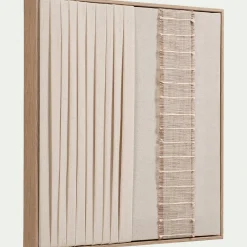 Cadre décoratif en lin texturé 40x40cm - beige