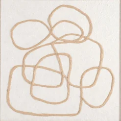 Cadre décoratif en papier travaillé motif contemporain 45x60cm - beige