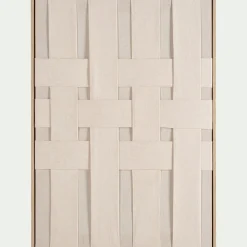 Cadre décoratif motif tissu tissé 50x70cm - beige