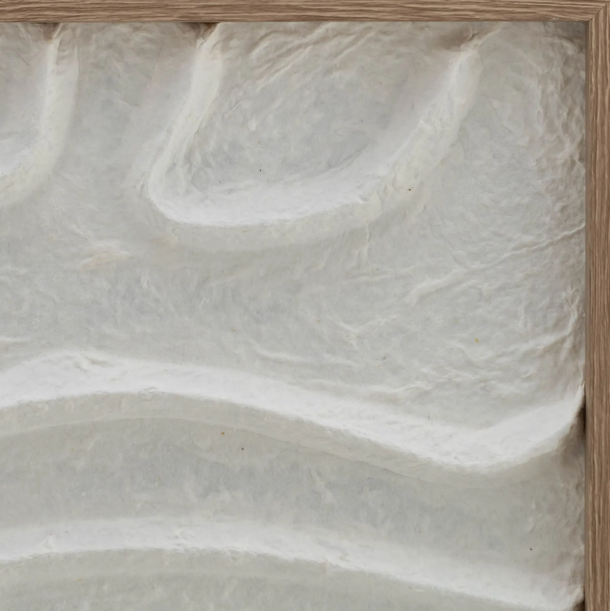 Cadre décoratif relief organique en papier de riz 60x80cm - blanc