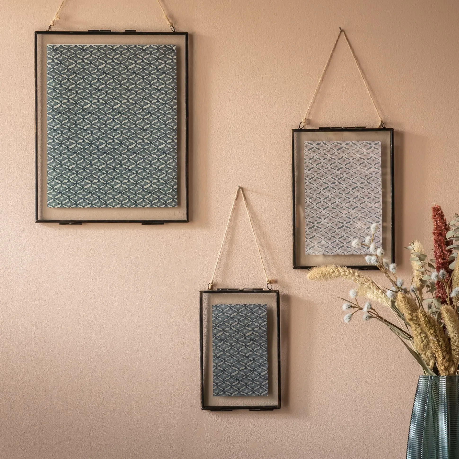 Cadre en fer effet rouillé 14x19,5cm - noir