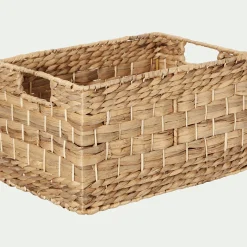Caisse de rangement en jacinthe d'eau H21xL35cm - naturel