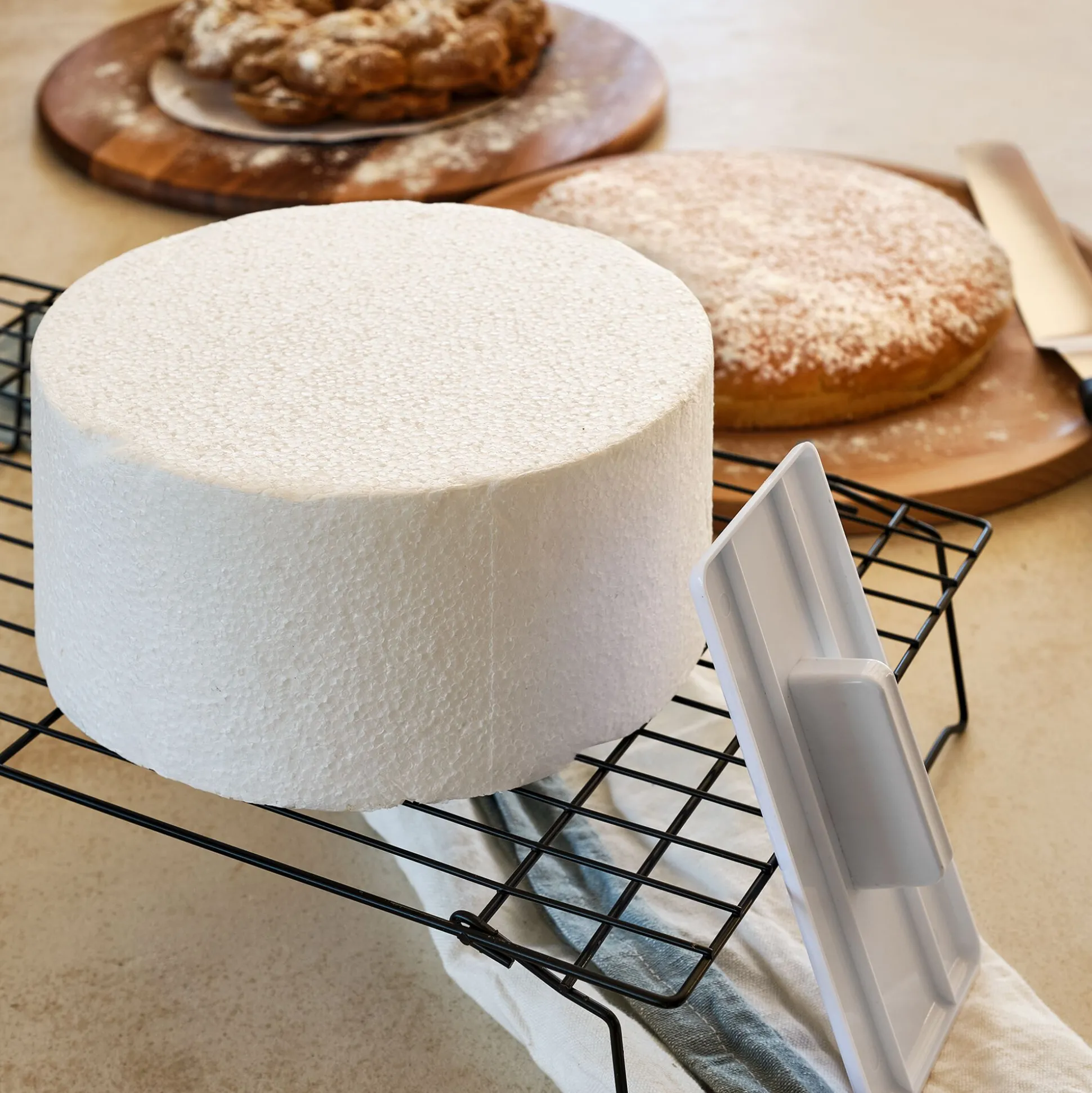 Cake drum rond à bords droits D20cm - blanc