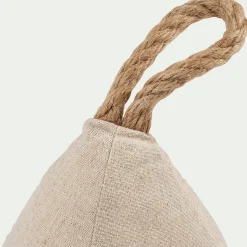 Cale-porte en sable et tissu - naturel H22cm