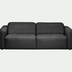 Canapé 3 places 2 relax droit en tissu - gris anthracite