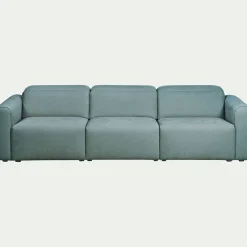 Canapé 5 places 2 relax en tissu - bleu niolon