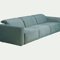 Canapé 5 places 2 relax en tissu - bleu niolon