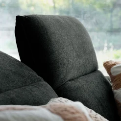 Canapé 5 places 2 relax en tissu - gris anthracite