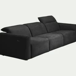 Canapé 5 places 2 relax en tissu - gris anthracite
