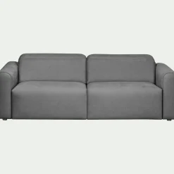 Canapé 3 places 2 relax en tissu - gris moyen