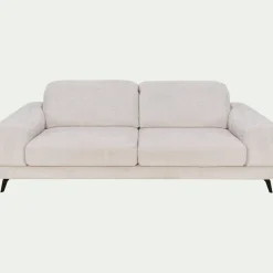 Canapé 4 places avance recule en tissu doux - beige