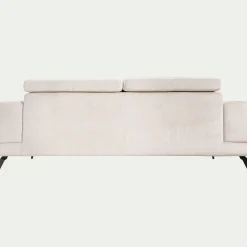 Canapé 4 places avance recule en tissu doux - beige
