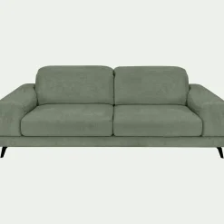 Canapé 4 places avance recule en tissu doux - vert cèdre