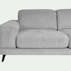 Canapé 3 places avance recule en tissu doux - gris
