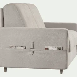 Canapé 4 places convertible en tissu Sogno densité 35kg/m3 - beige roucas