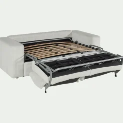 Canapé 3 places convertible en velours côtelé - gris borie