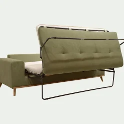 Canapé 4 places convertible en tissu Cosmo - vert kaki