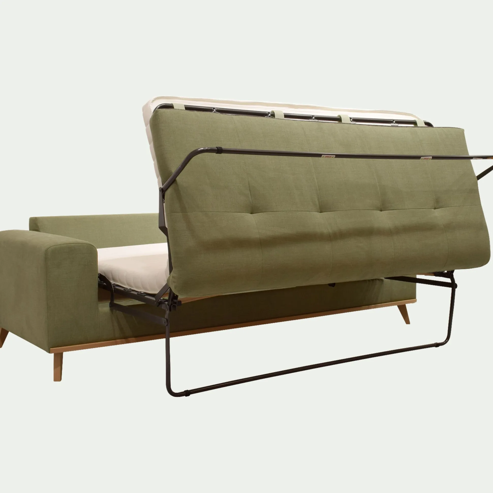 Canapé 4 places convertible en tissu Cosmo - vert kaki