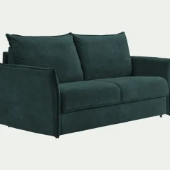 Canapé 4 places convertible en tissu avec matelas densité 35kg/m3 - bleu