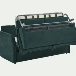 Canapé 4 places convertible en tissu avec matelas densité 35kg/m3 - bleu