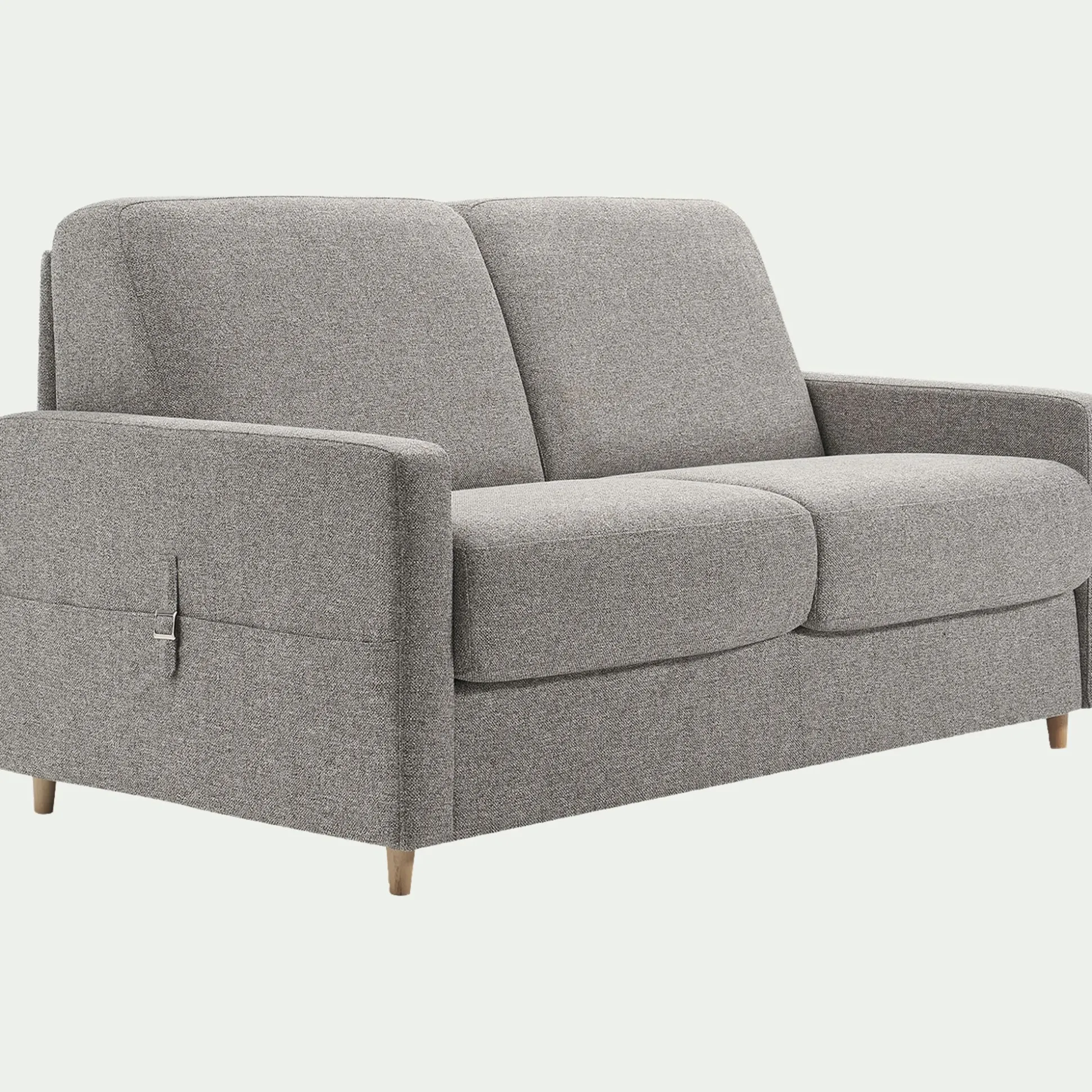 Canapé 3 places convertible en tissu matelas densité 25kg/m3 - gris