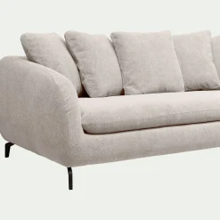 Canapé 3 places convertible en tissu tramé - beige roucas