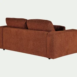 Canapé 3 places convertible en tissu chenille benjo - brun rustrel