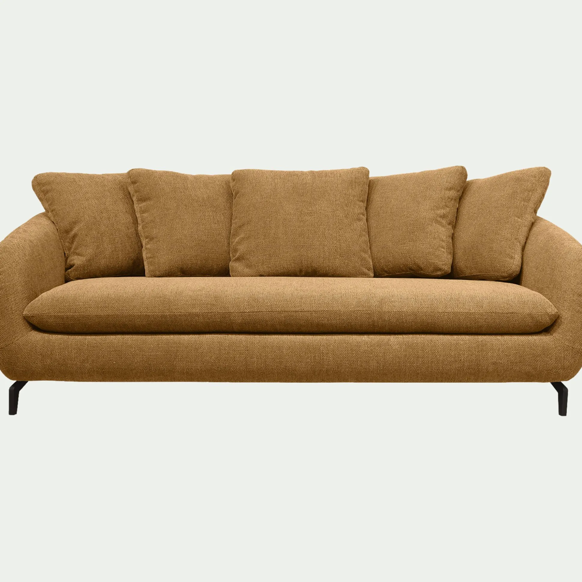 Canapé 4 places convertible en tissu tramé - bronze