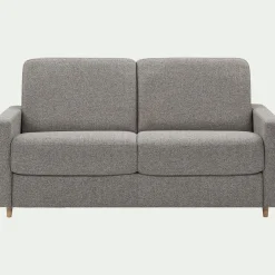 Canapé 4 places convertible en tissu matelas densité 25kg/m3 - gris