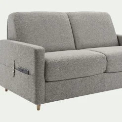 Canapé 4 places convertible en tissu matelas densité 25kg/m3 - gris