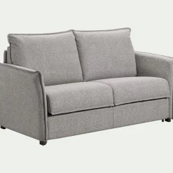 Canapé 3 places convertible en tissu Sogno avec matelas densité 35kg/m3 - gris moyen