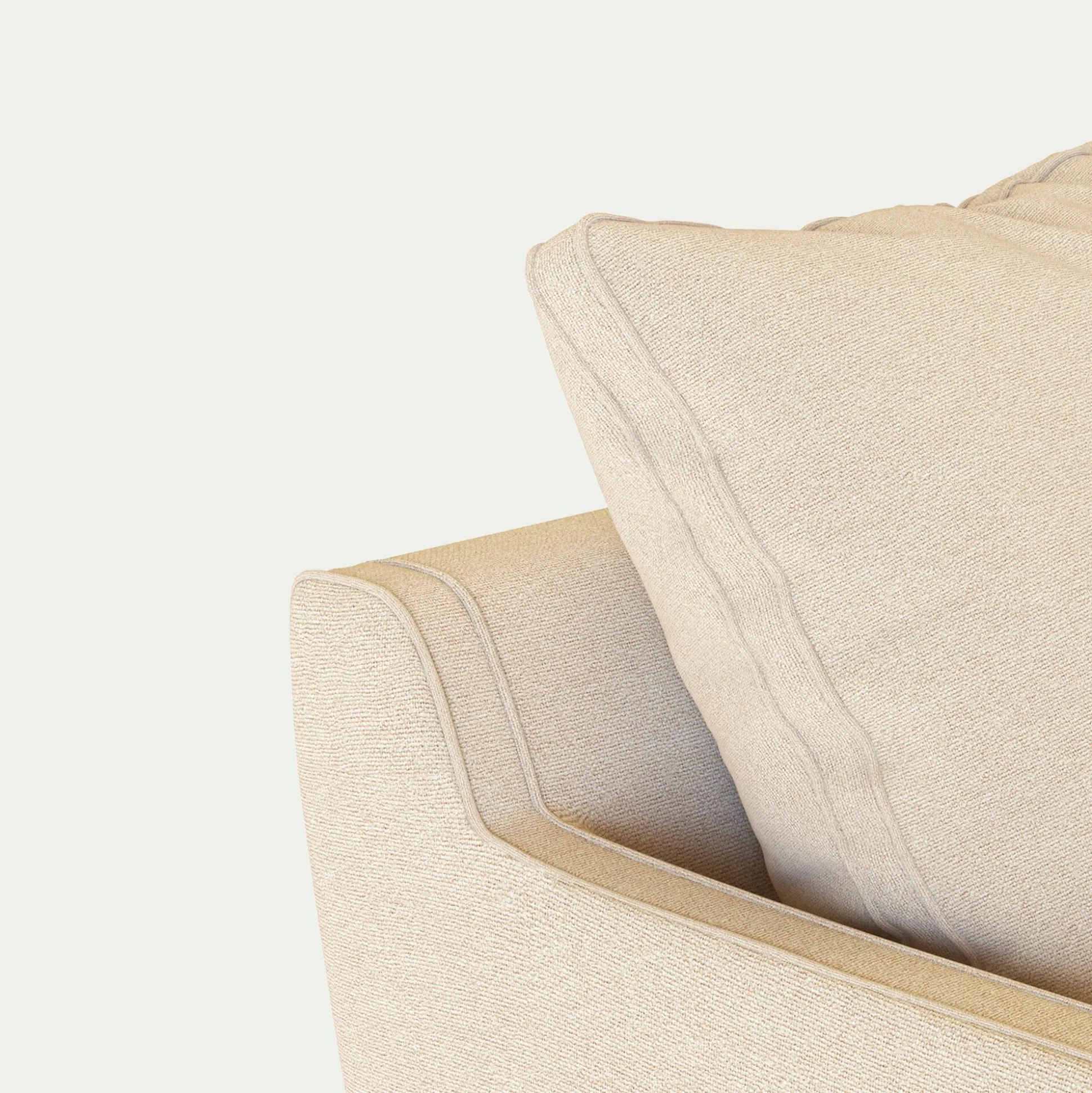 Canapé 4 places convertible matelas bultex en tissu joint - beige roucas