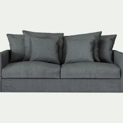Canapé 3 places convertible en tissu - gris ardoise