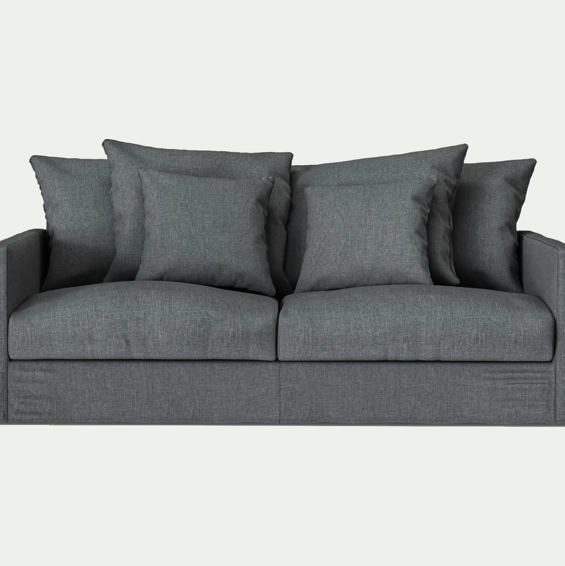 Canapé 3 places convertible en tissu - gris ardoise