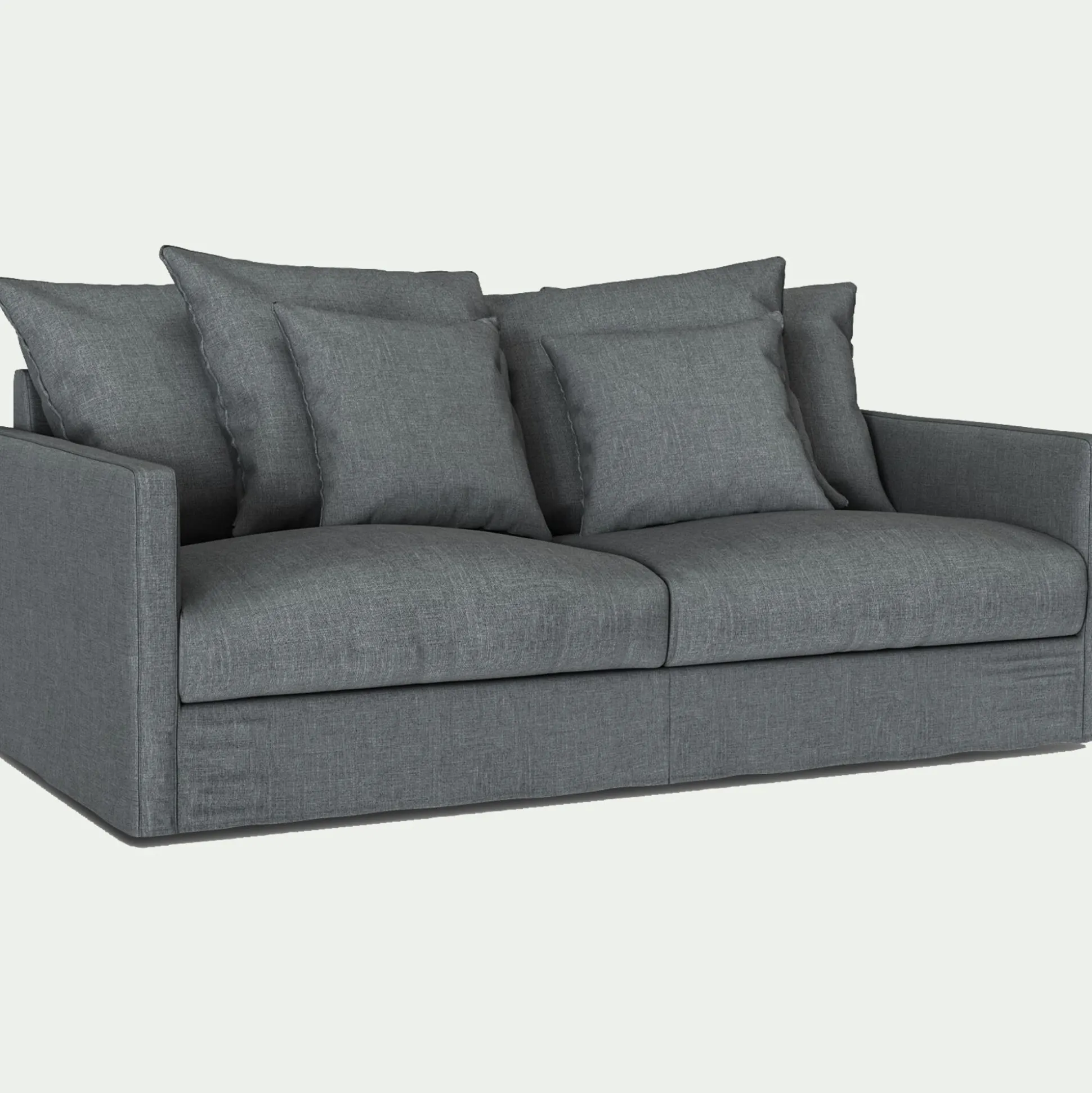 Canapé 3 places convertible en tissu - gris ardoise