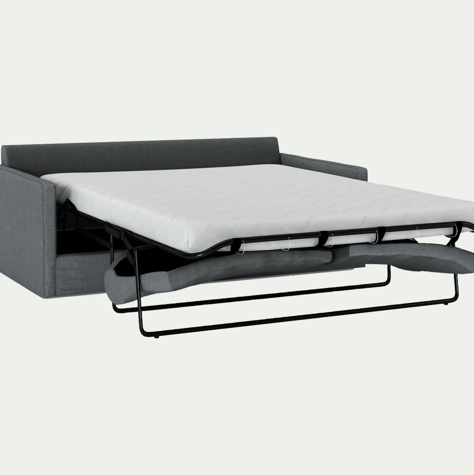 Canapé 3 places convertible en tissu - gris ardoise